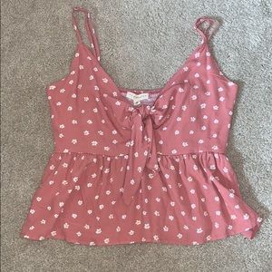 Pink floral pacsun tank top